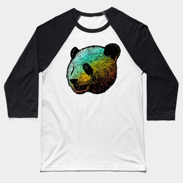 Cool Colored Panda Baseball T-Shirt by barmalisiRTB